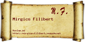 Mirgics Filibert névjegykártya